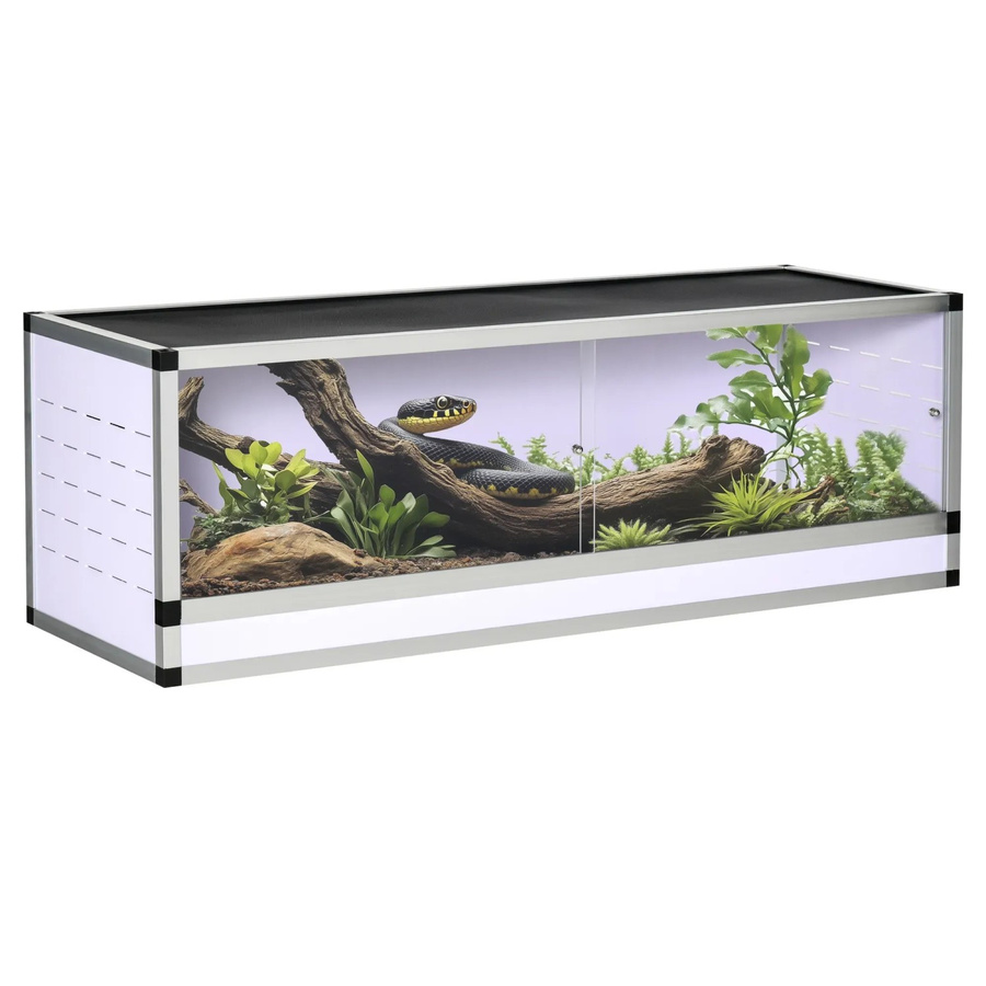 PawHut Terrarium für Reptilien in Silber mit B/H/L: 40 x 120 x 40 cm - Bild 2