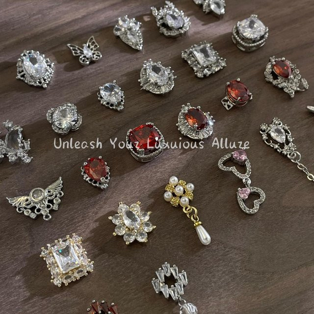 Kaniu Nagelrhinestones, Gold Silber Zirkon Rubin-förmig, 5 Stück, Glänzend - Bild 1