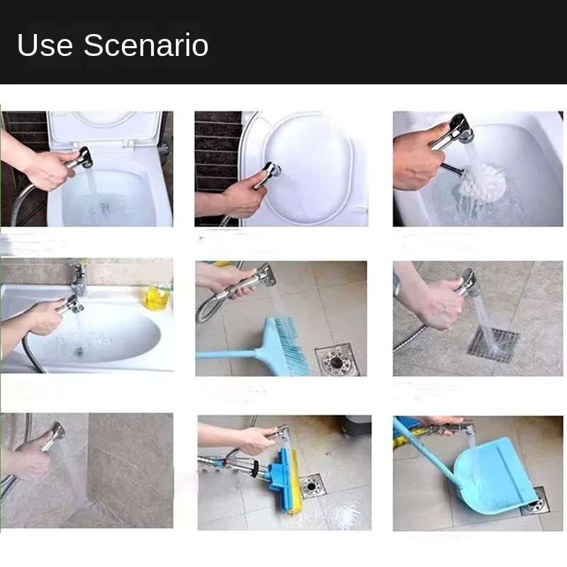 Handheld Bidet Sprayer mit flexiblem Schlauch in Chrom Silber - Bild 3