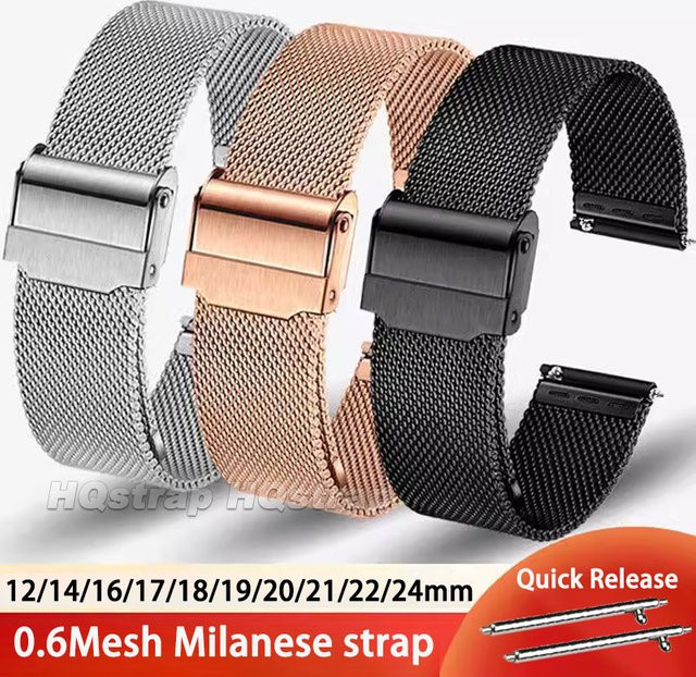HQstrap Uhrenarmband Edelstahl, Mesh, Silber, Unisex - Bild 1