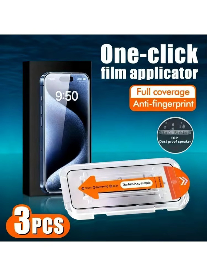 3er-Set Panzerglas Displayschutz für iPhone 11 bis iPhone 17 Pro Max Plus, transparent - Bild 6