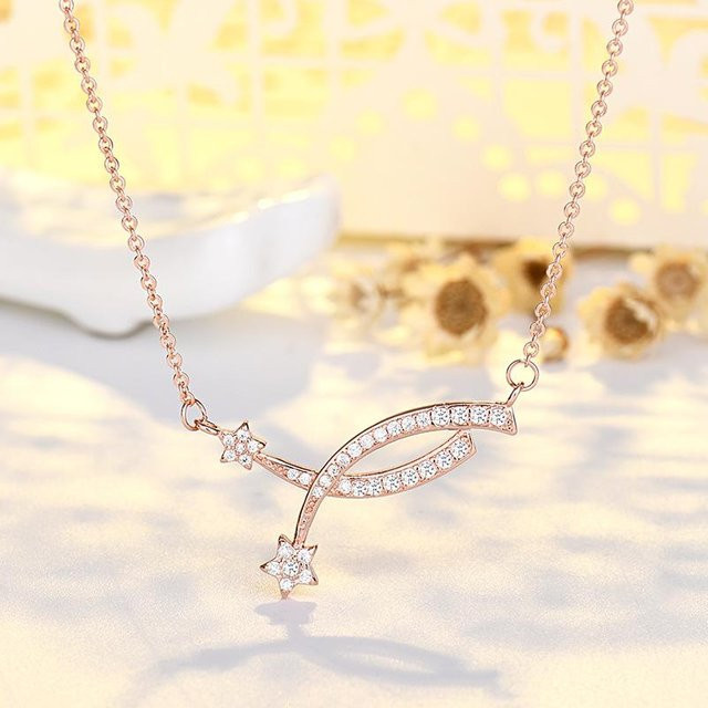 Wucifang Jewelry Halskette, Glücksstern, Damen, beige - Bild 1