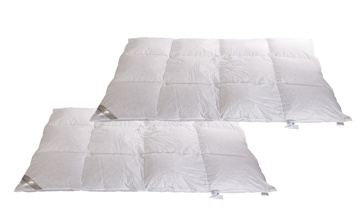 2er-Set Betten Hofmann Winter Daunenbetten superwarm, Farbe: Weiß, B/T/H: 155 x 220 cm, Hochsteg 8 cm - Bild 1