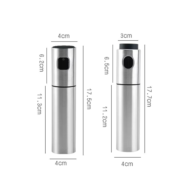 BBQ-Sprühflasche aus Edelstahl in Silber für Olivenöl und Essig zum Grillen und Backen - Bild 2