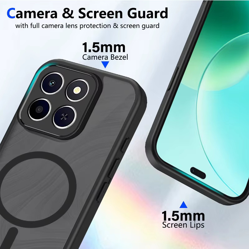 Transparente magnetische und sturzsichere Schutzhülle für Honor Magic 8, 7 Lite, X60 Pro, X9D, X9C, X7D, X8D, X8C, X6B, X6C, 400 Pro, 600 Lite und 400 Smart - Bild 3