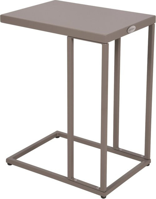 DELUKE Beistelltisch INES in Taupe aus Stahl, moderner Couchtisch für Wohnzimmer oder Garten, B/T/H: 56 x 31 x 43 cm - Bild 1