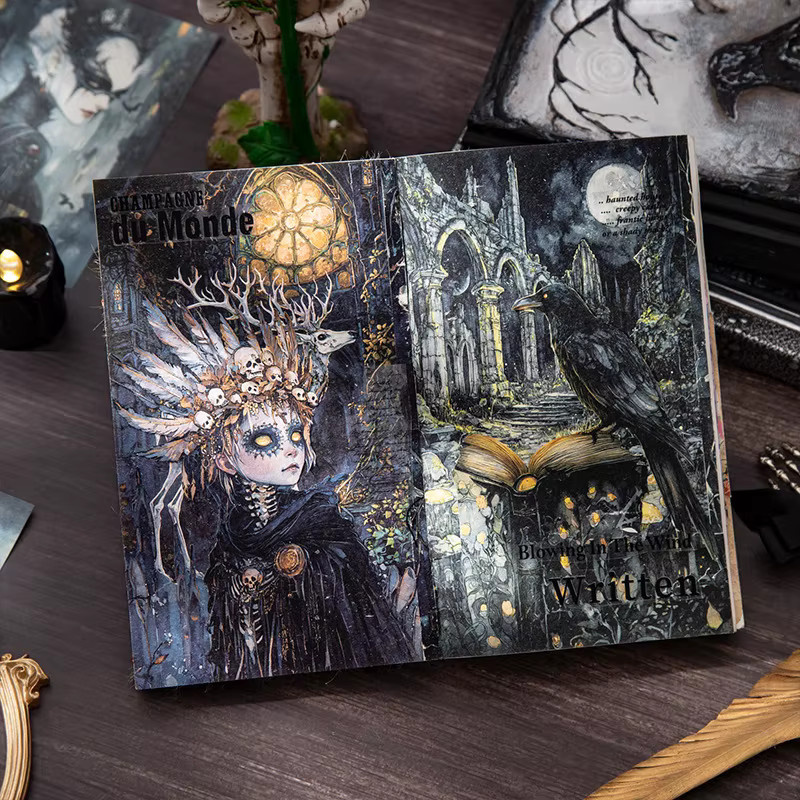 Gothic Fantasy Series Scrapbook Papier Set mit Dark Theme Hintergrundmaterial für Collage und Dekoration, 30 Blatt, Multicolour - Bild 4