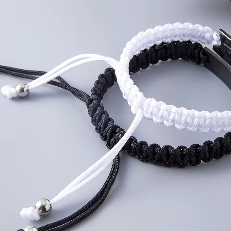 konminry Armband, Edelstahl, Schwarz, Weiß, Unisex - Bild 5