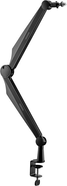 Wiltec Mikrofonarm Gelenkarm Tischhalterung in Schwarz mit 3/8 Zoll und 5/8 Zoll Anschlüssen für Studio Mikrofone, Länge: 80 cm - Bild 1