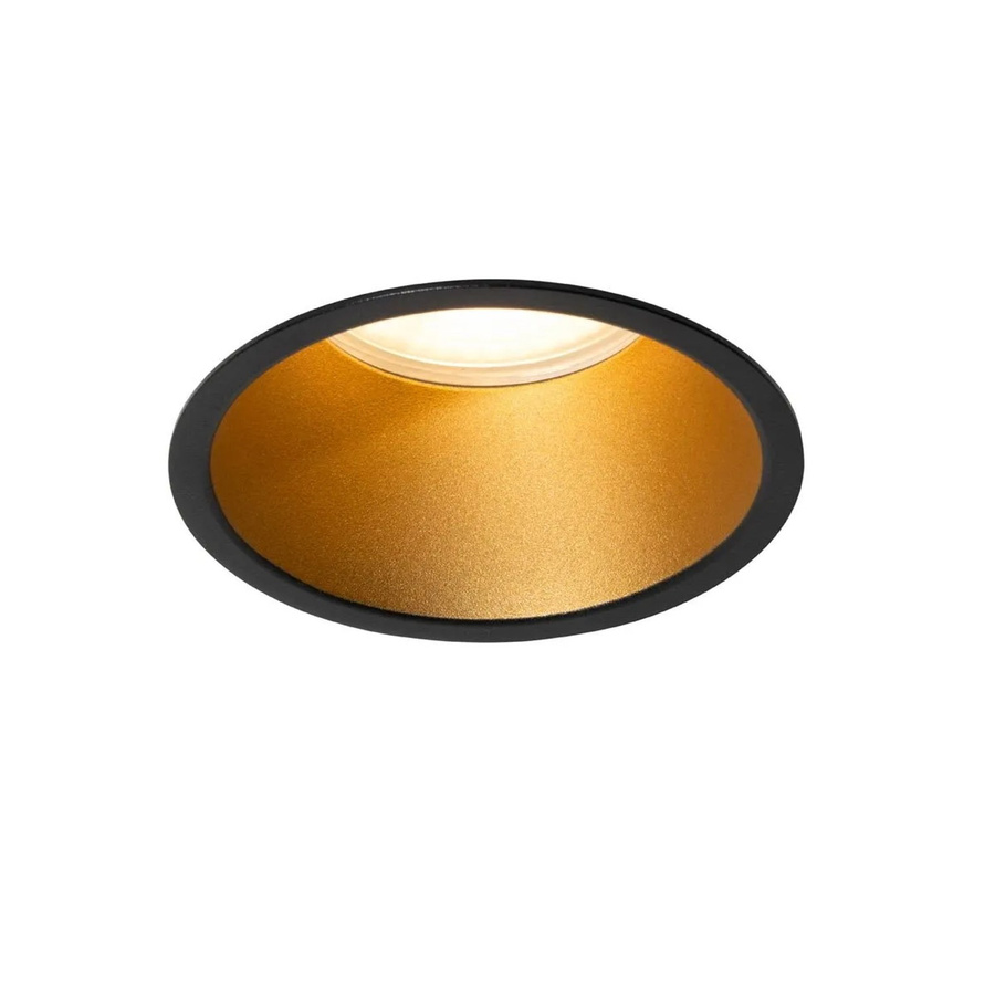 QAZQA Moderne Einbaustrahler Schwarz und Gold GU10 IP44 dimmbar - Bild 2