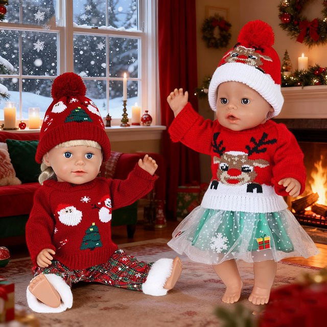 dearbei Strickpuppen-Kleidungsset, Weihnachten, ab 0 Jahre, Set / Bundle - Bild 1