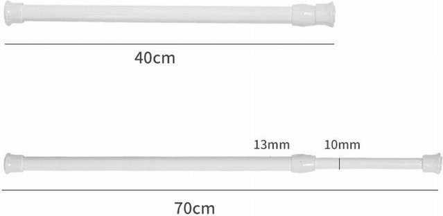Ome Garden Gardinenstange aus Metall für Voile, weiß, ohne Bohren, Spannstange, Breite: 40-70 cm - Bild 1