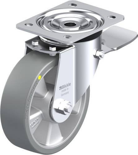 Blickle Lenkrolle L-ALTH 160K-ST-AS mit Feststeller in Silber und Grau, Rad-Durchmesser: 16 cm, Tragfähigkeit: 400 kg - Bild 1