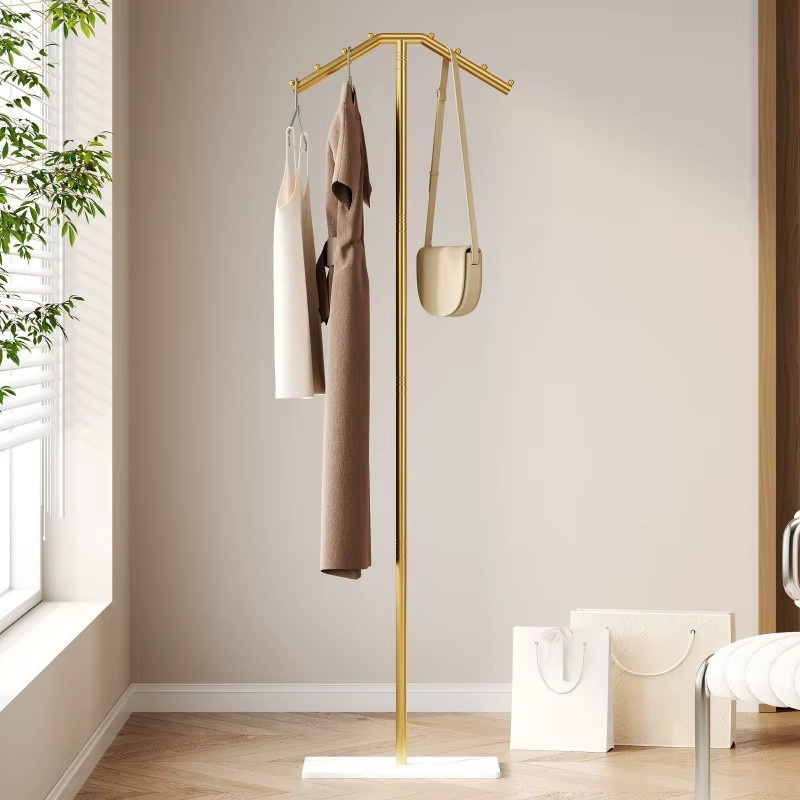 LIUSHADUOLA Kleiderständer mit Nachttisch in Beige und Gold - Bild 1