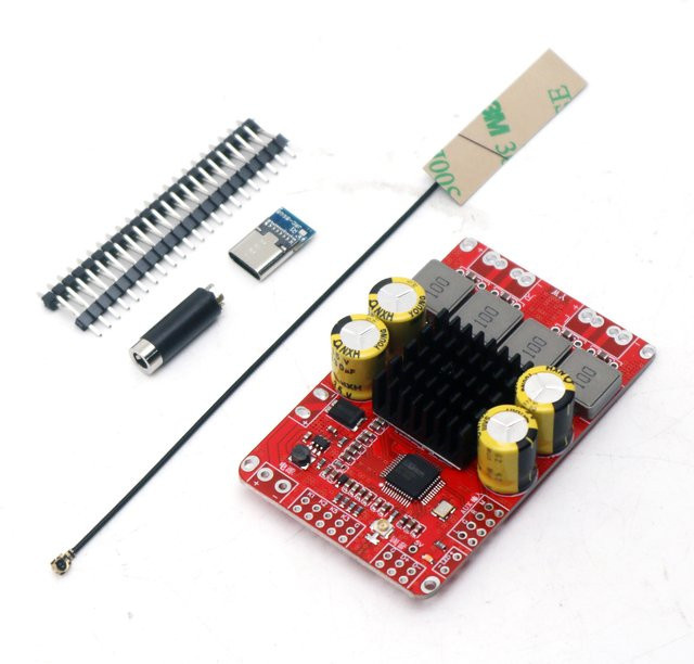 DYKBmetered BP1048 TPA3128 Bluetooth-Audioverstärkerplatine in Rot mit 30W x 1 DSP Stereo-Leistungsverstärker und 20-Band-EQ-Bass für BT-Lautsprecher und Auto - Bild 1