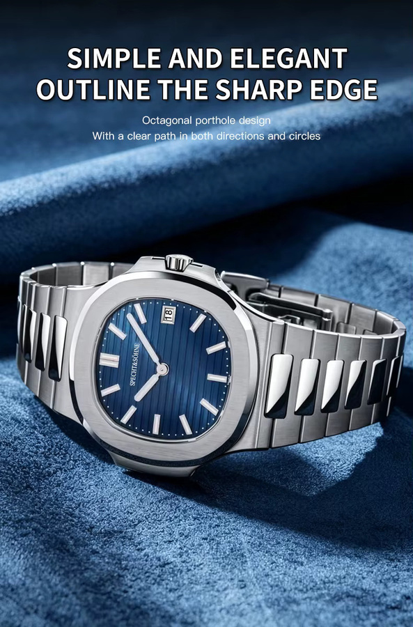 Specht & Söhne Armbanduhr, Quarz, Edelstahl, Blau, 40 mm, Herren - Bild 2