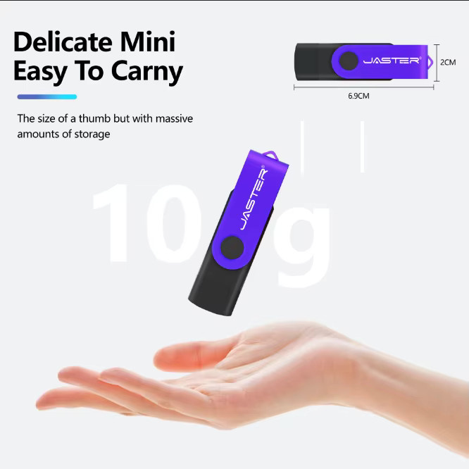 JASTER 2-in-1 USB 3.0 Flash-Laufwerk mit USB-C und USB-A Anschluss, Schwarz - Bild 2