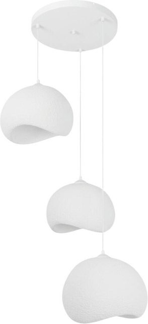 Opviq Pendelleuchte Yontu-15853 in Weiß aus Polyester-Mischgewebe und Metall mit 3 E27 Fassungen, Breite: 29 cm, Höhe: 120 cm, Tiefe: 34 cm - Bild 1