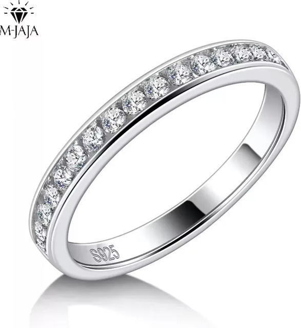 M-JAJA Eheringe 925 Silber, Moissanit, Unisex - Bild 1