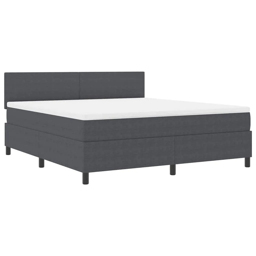 vidaXL LED Boxspringbett aus Cordstoff in Dunkelgrau und Weiß mit Unterbettbeleuchtung, B/T/H: 180 x 200 x 203 cm - Bild 2