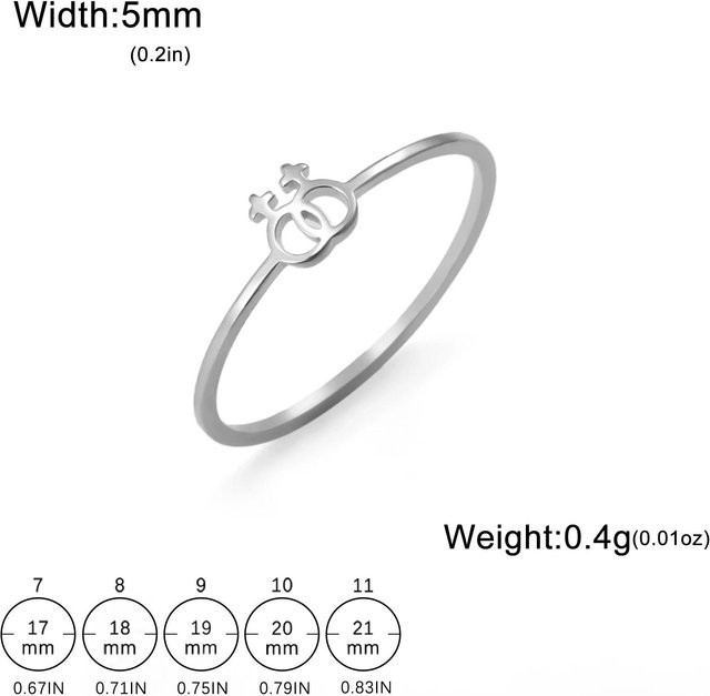 YULIN Ring Edelstahl, Silber, Unisex - Bild 1