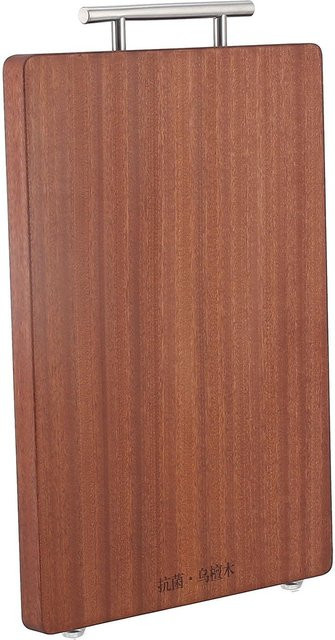Aimo Küchenschneidebrett aus Holz in Braun, doppelseitig verwendbares Hackbrett mit Griff und rutschfesten Füßen - Bild 1