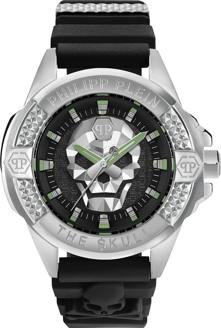 Philipp Plein Herrenuhr, Quarz, Edelstahl, 44 mm, Schwarz, Silikon - Bild 1