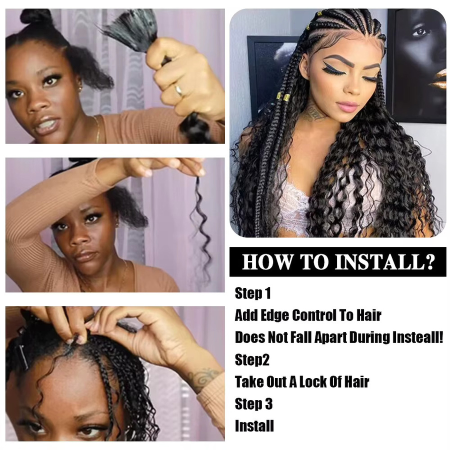 Deep Wave Bulk Braiding Hair, synthetisch, 20 Zoll, vogefärbt - Bild 5