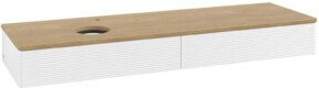V&B Waschtischunterschrank Antao mit Frontstruktur, Farbe Weiß und Eiche Honig, B/T: 160 x 50 cm - Bild 1