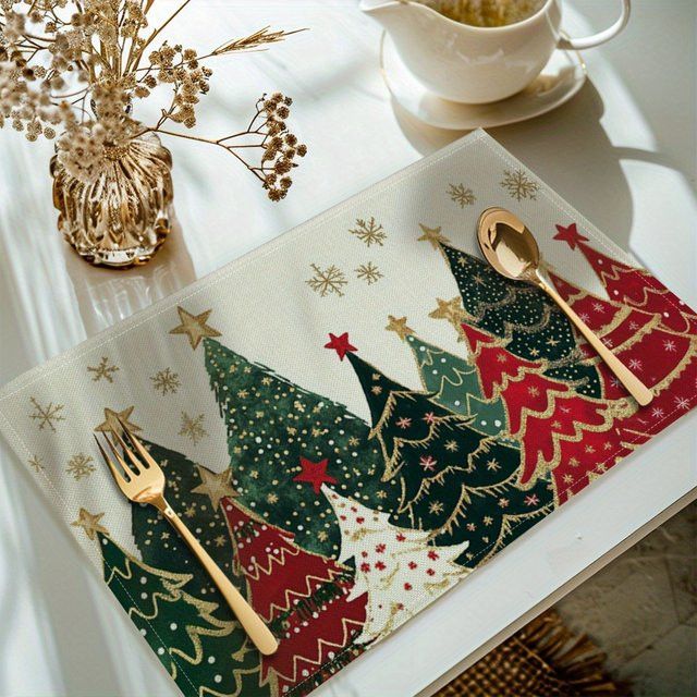 VIKAMA Christmas Limited Edition wasserfeste Tischdecke mit Servietten und Weihnachtsbaumschmuck - Bild 1