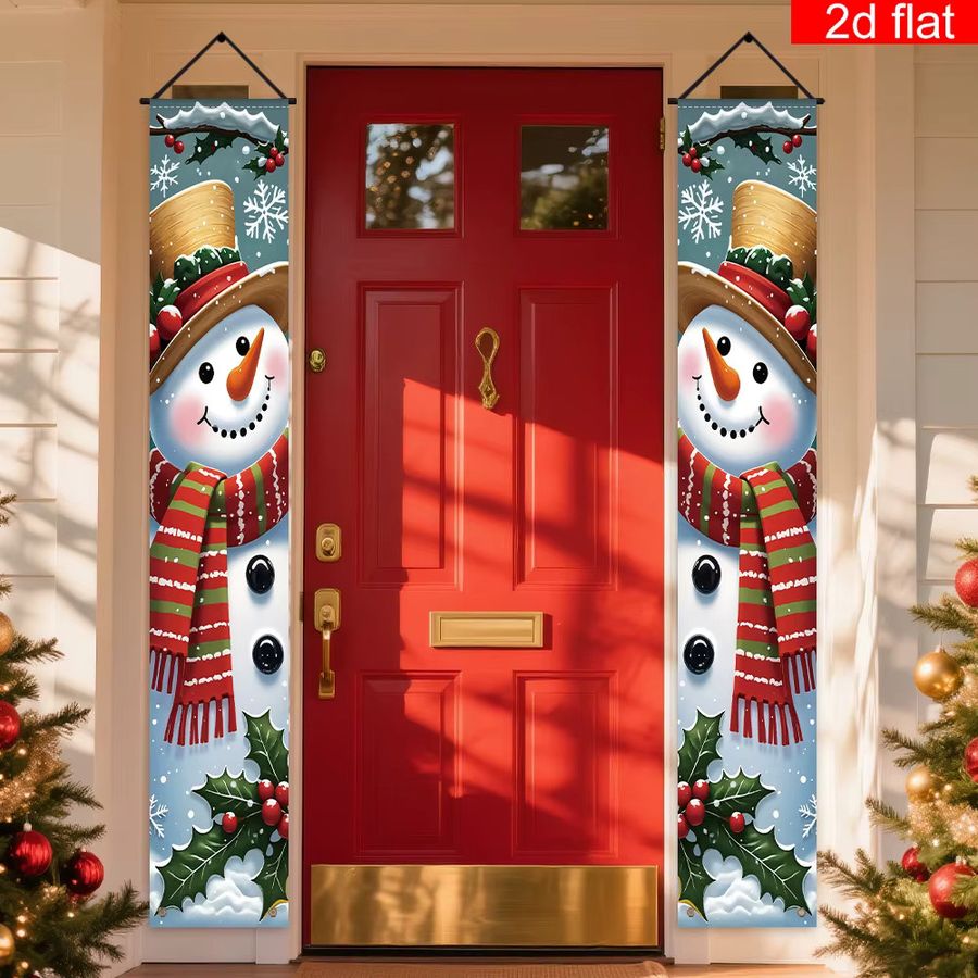 VIKAMA Weihnachtsdekoration Schneemann Banner Couplet für die Tür als Winter-Urlaubsdekoration - Bild 3
