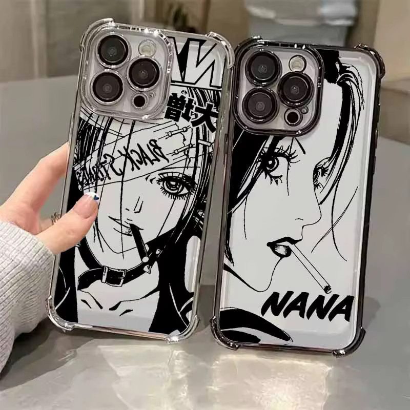 Anime NANA Handyhülle für iPhone 17 AIR 16E 16 15 14 13 12 11 XS Pro Max mini Plus sturzsicher und galvanisiert - Bild 3