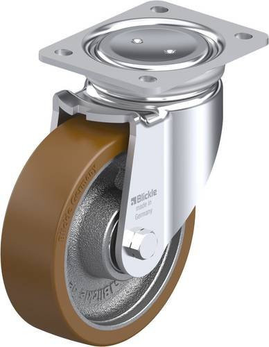 Blickle Lenkrolle LU-GB 160K in Silber und Braun mit 160 mm Rad-Durchmesser und 800 kg Tragfähigkeit - Bild 1
