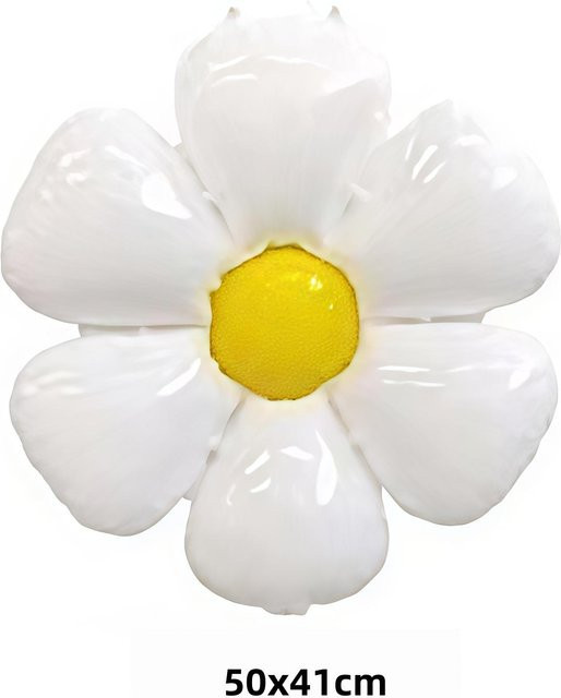 10 Stück WIKHOSTAR Gänseblümchen-Ballons aus Aluminiumfolie in Weiß für deine Partydekoration - Bild 1