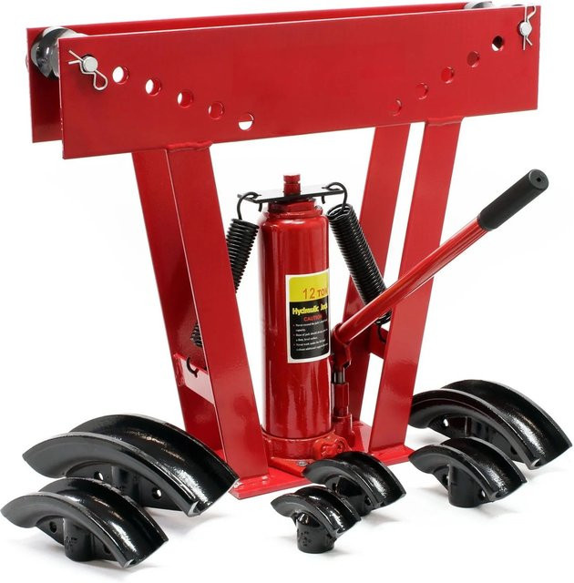 Wiltec Hydraulische Rohrbiegemaschine 12T in Rot-Schwarz - Bild 1