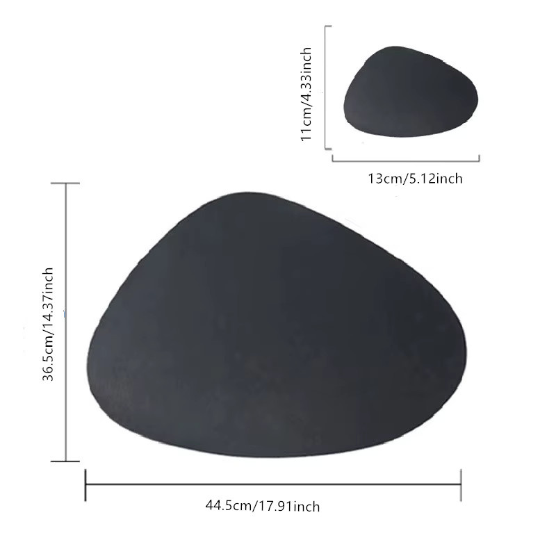 Inyahome Tischsets und Untersetzer aus ovalem Kunstleder in Schwarz und Pink, Set erhältlich in 1, 4 oder 6 Stück - Bild 1