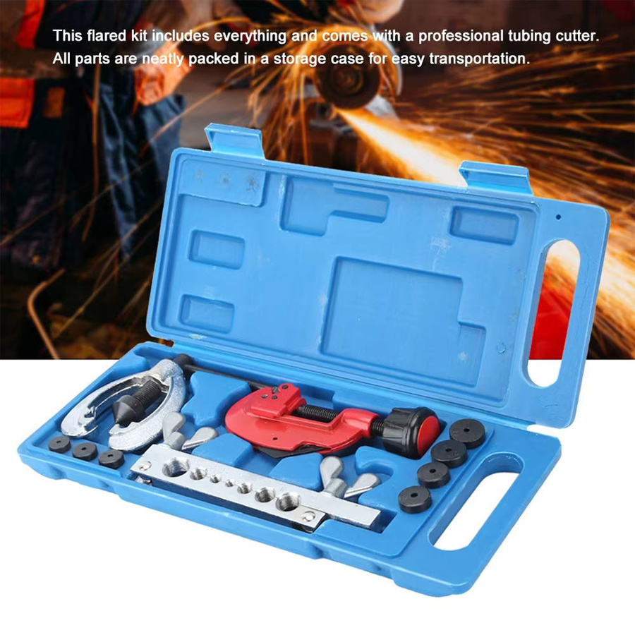 Podofo Doppelbremsleitungs-Bördelwerkzeug-Set in Blau mit verschiedenen Größen für Autoreparaturen - Bild 4
