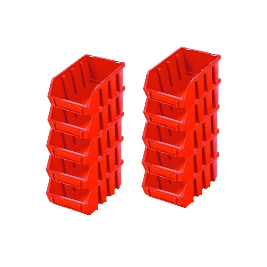 PROREGAL SuperSparSet 10x Sichtlagerboxen aus Polypropylen in Rot, H x B x T: 7,5 x 11,6 x 16,1 cm - Bild 2