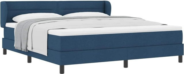 vidaXL Boxspringbett mit Matratze und Kopfteil in Blau, B/T/H: 180 x 200 x 280 cm - Bild 1