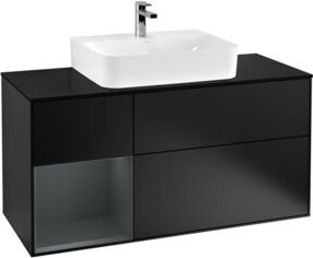 V&B Waschtischunterschrank Finion mit Wandbeleuchtung, lackiert, Breite: 120 cm, Tiefe: 50,1 cm, Höhe: 50,1 cm - Bild 1