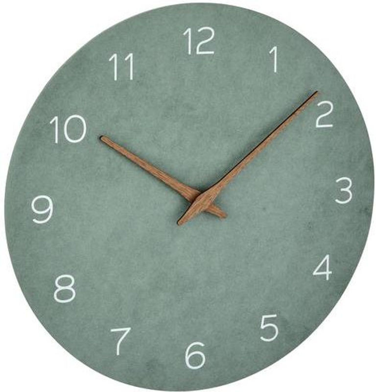 TFA Dostmann Quarz Wanduhr aus Holz in Grün, rund und geräuschlos - Bild 1