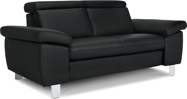 2-Sitzer Sofa vito TONGA in Schwarz aus Leder mit Armlehnen, B/T/H: 174 x 98 x 52 cm - Bild 1