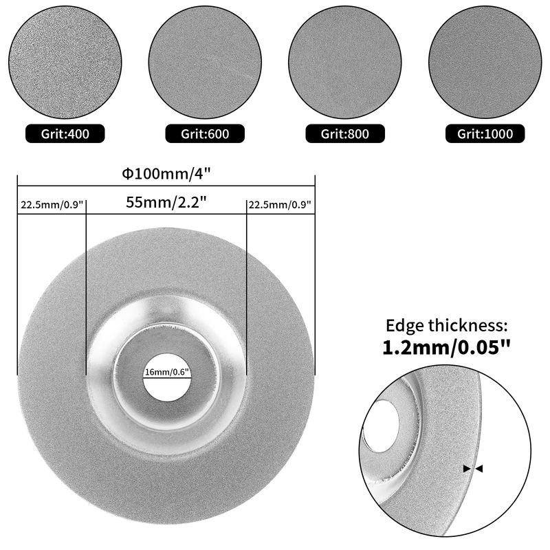 SI FANG Diamant-Schleifscheibe für Winkelschleifer, Farbe: Silber, Durchmesser: 100 mm - Bild 2