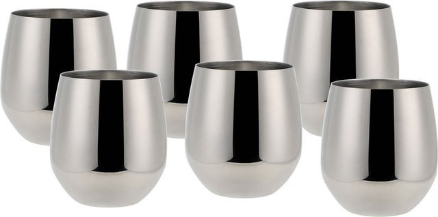 ECHTWERK Weingläser aus Edelstahl in Silber, 6er Pack, 500 ml - Bild 1
