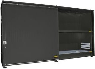 Isolierter Regalcontainer BAUER CEH 59-2 IBC aus Stahl mit Schiebetor, grau, B/T/H: 644,0 x 155,0 x 351,0 cm - Bild 1