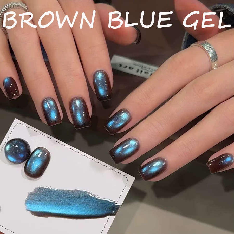 SHAKA Katzenaugen-Nagellack, Schimmernd, Braun Blau - Bild 7
