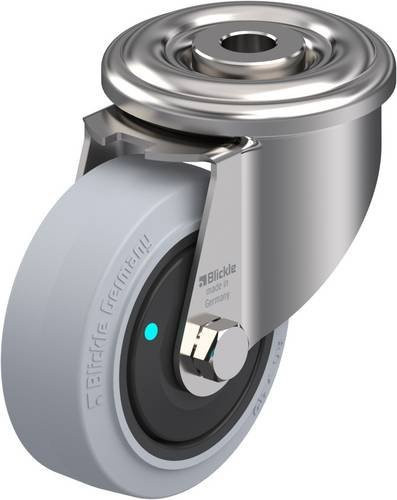 Blickle Lenkrolle LEXR-POEV 80KFD-SG in Schwarz-Grau aus Edelstahl mit 80 mm Rad-Durchmesser und 140 kg Tragfähigkeit - Bild 1