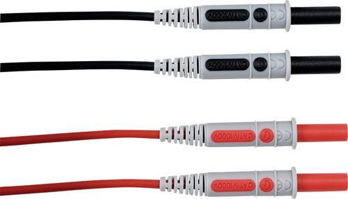 Chauvin Arnoux Messleitungs-Set mit 4mm Sicherheits-Steckern und 4mm Sicherheits-Buchsen, 1,5m, Rot und Schwarz - Bild 1