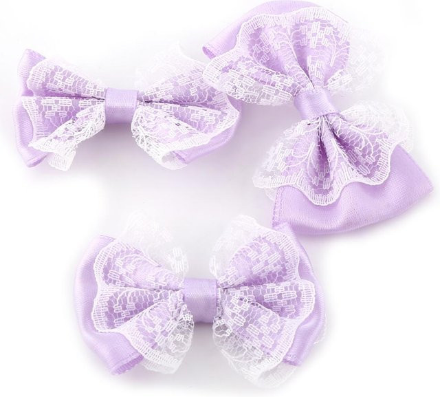 GoolRC Bunte Fliege Aufnäher aus Spitze in Beige und Violett für Hochzeits-Bastelarbeiten und Dekorationen - Bild 1