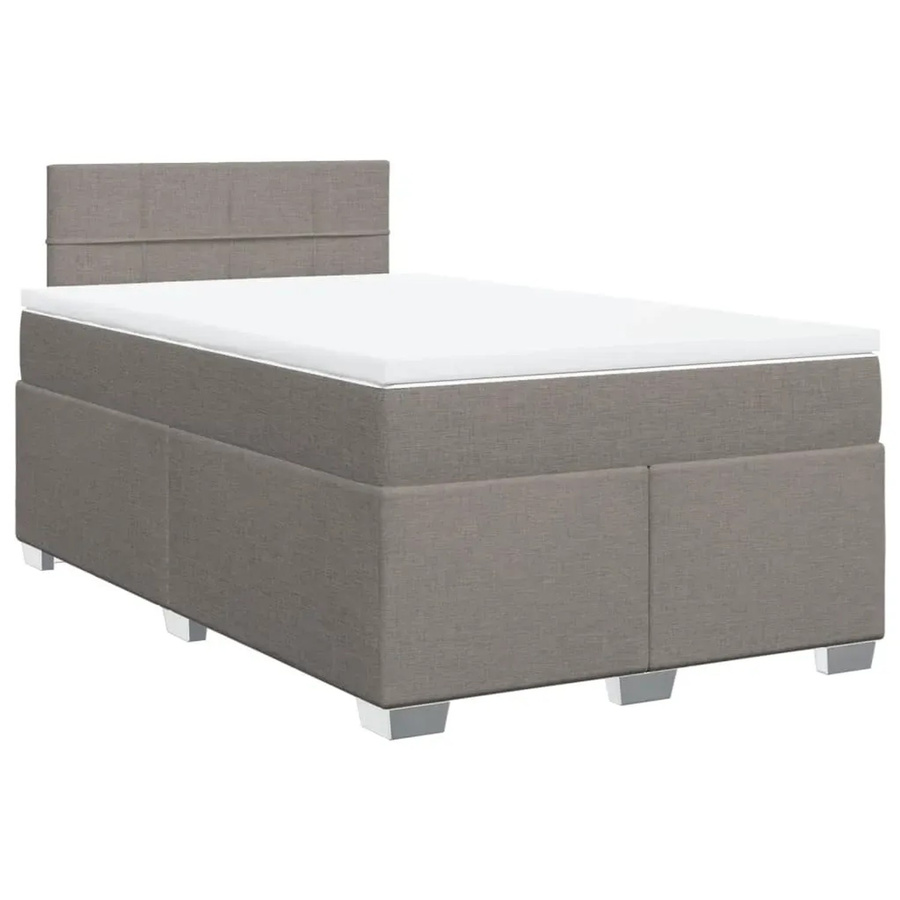 vidaXL Boxspringbett mit Matratze in Taupe, Hybrid-Design mit Taschenfederkern, B/T: 120 x 200 cm - Bild 2